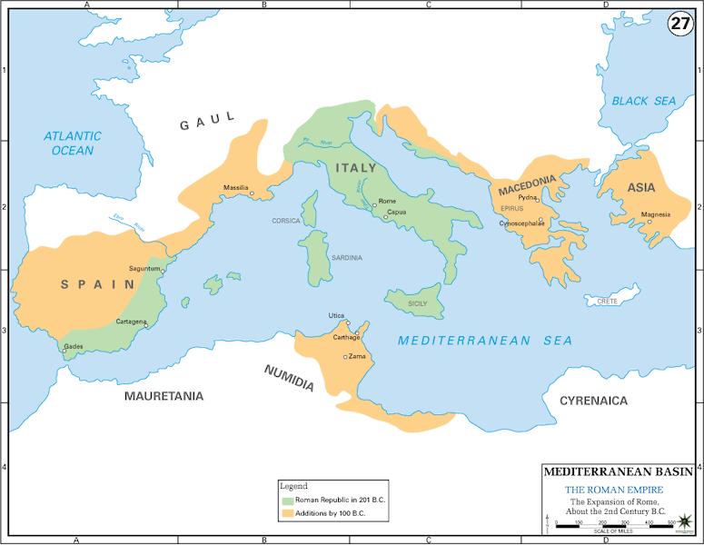 Map of 2nd Century Roman Expansion