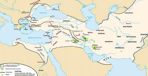 Achaemenid Empire Map (by Fabienkhan, CC BY-SA)