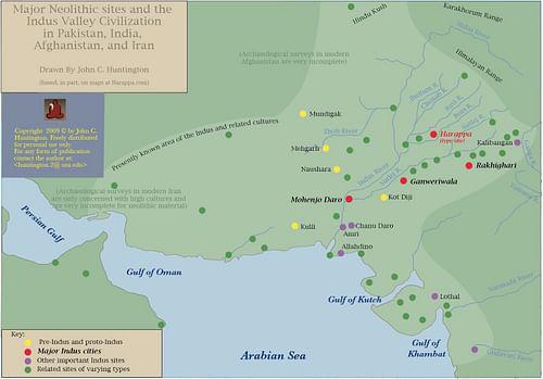 Major Indo Iranian Neolithic Sites & the Indus Civilization